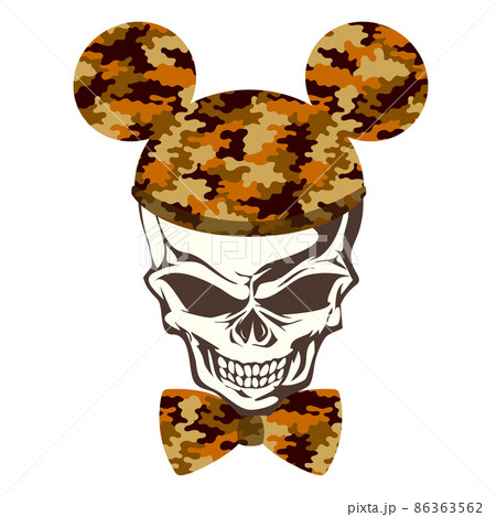 スカルに可愛い帽子を被せてみた のイラスト素材 スカルに可愛い帽子を被せてみた のイラスト素材