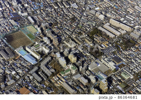 東京都練馬区関町北付近を空撮 東京都練馬区関町北付近を空撮 86364681