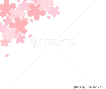 左上の桜の花フレーム 86364745