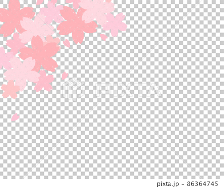 左上の桜の花フレーム 86364745