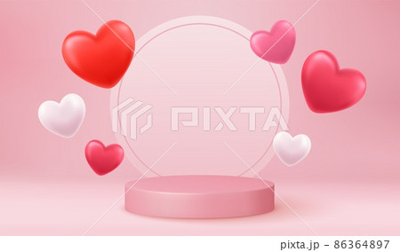 Stage podium with heart Stage podium with heart 86364897