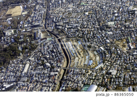 練馬区上石神井三丁目付近を空撮 86365050