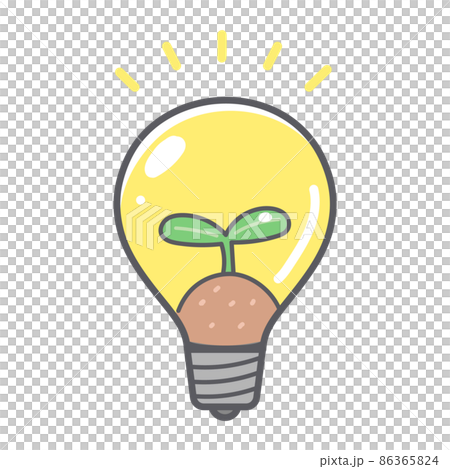 芽和燈泡的簡單可愛插圖 86365824