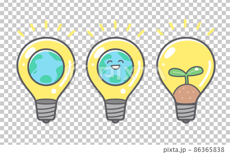 Light bulb and ecology icon set 86365838