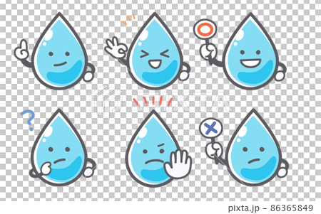 關於水的情緒的面部表情 86365849