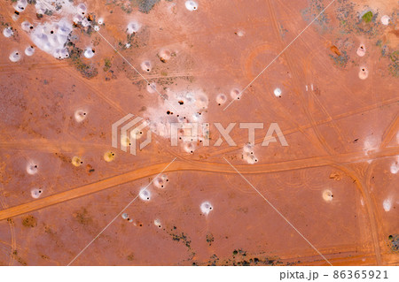 Coober Pedy opal mining aerial view Coober Pedy opal mining aerial view 86365921