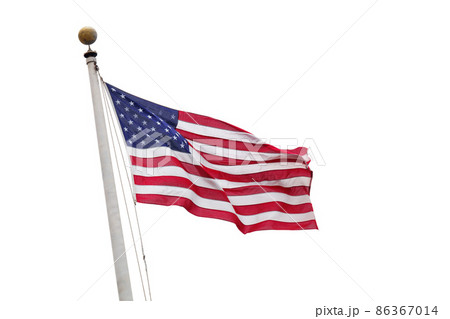 the flag of the USA isolated on white sky background 86367014