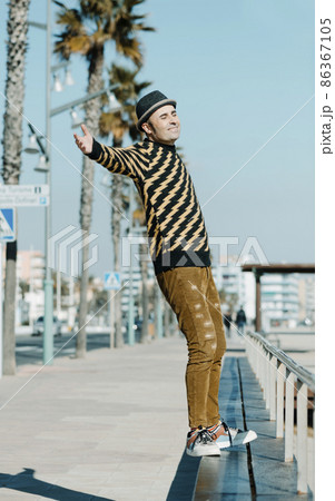 smiley man is about to fall backwards smiley man is about to fall backwards 86367105