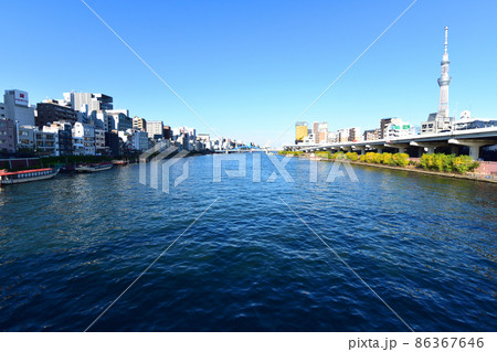 2021年、東京都　隅田川の風景 86367646
