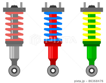 車の振動を吸収するショックアブソーバーのイラスト 車の振動を吸収するショックアブソーバーのイラスト 86368476