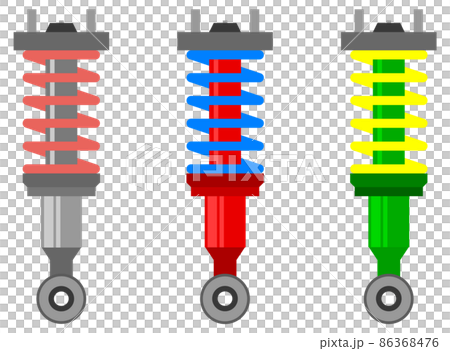車の振動を吸収するショックアブソーバーのイラスト 車の振動を吸収するショックアブソーバーのイラスト 86368476
