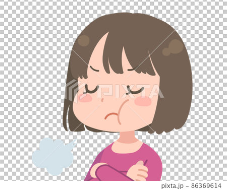 ふくれっつらの女性 86369614