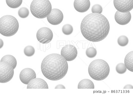 Golf balls pile group isolated on white. Golf balls multitude close up background. Group of white balls. abstract background. 86371336