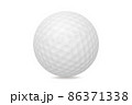 Golf ball isolated on white background, full depth of field, clipping path. Traditional white golf ball for sport. 86371338