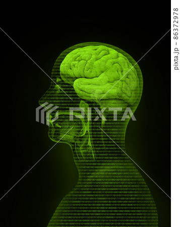 Machine learning. Artificial Intelligence. Technology background with a person's head consisting of bits and code programs. Machine learning. Artificial Intelligence. Technology background with a person's head consisting of bits and code programs. 86372978