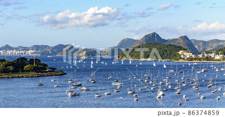 Panoramic image of Guanabara bay, Rio de Janeiro at afternoon Panoramic image of Guanabara bay, Rio de Janeiro at afternoon 86374859