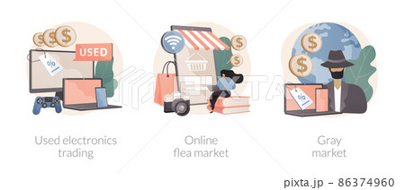 Second hand trade abstract concept vector illustrations. Second hand trade abstract concept vector illustrations. 86374960