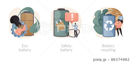 Eco charging solution abstract concept vector illustrations. Eco charging solution abstract concept vector illustrations. 86374962