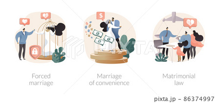 Family law abstract concept vector illustrations. 86374997