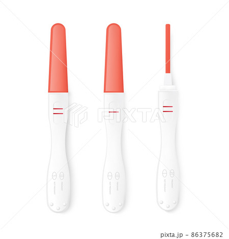 Pregnancy ovulation fast home test set realistic vector illustration isolated. Pregnancy ovulation fast home test set realistic vector illustration isolated. 86375682