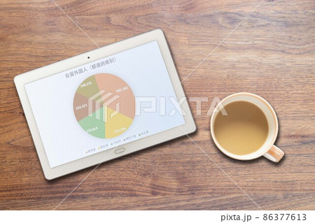 在留外国人（都道府県別）グラフ（タブレット コーヒー） 86377613