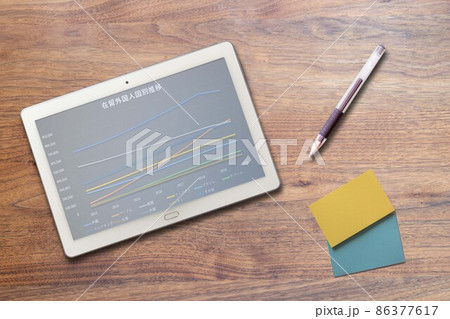 在留外国人国別推移グラフ（タブレット 筆記用具） 86377617
