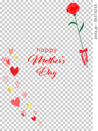 Mother's Day frame illustration (carnation and heart) (white background, vector, clipping) Mother's Day frame illustration (carnation and heart) (white background, vector, clipping) 86378258