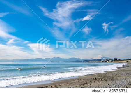 茅ヶ崎海岸 富士山 冬 茅ヶ崎海岸 富士山 冬 86378531