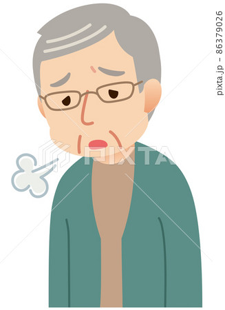 落ち込む高齢者　男性　うつ 86379026