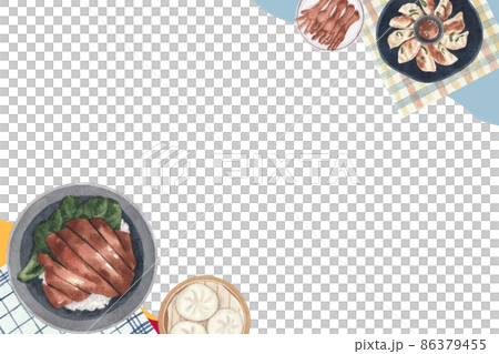 Hong Kong food traditional watercolor frame png 86379455