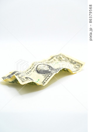 Crumpled old dollar bill. Crumpled old dollar bill. 86379568