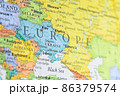 Ukraine on the map of Eastern Europe. 86379574