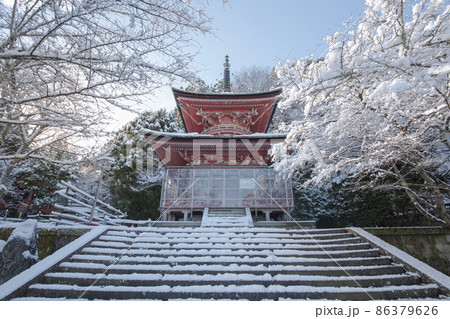 法輪寺の雪景色 86379626