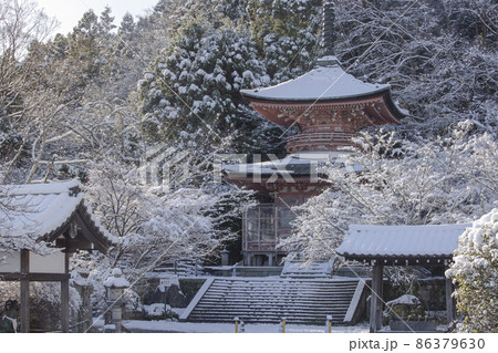 法輪寺の雪景色 86379630