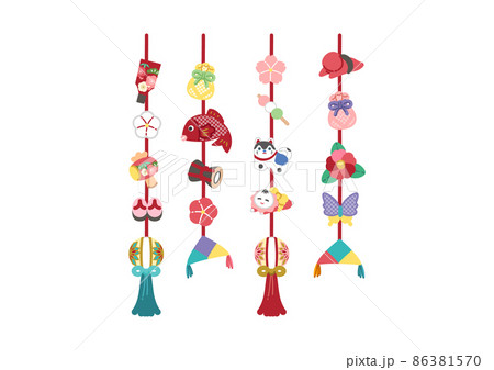 つるし雛のかわいいイラスト/線画なし つるし雛のかわいいイラスト/線画なし 86381570