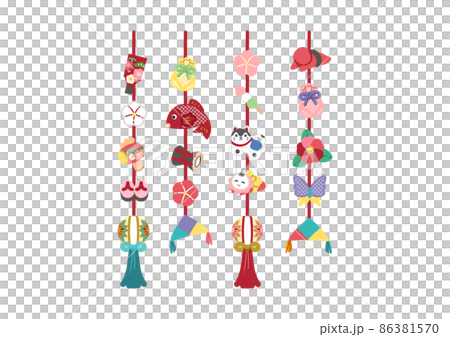 つるし雛のかわいいイラスト/線画なし つるし雛のかわいいイラスト/線画なし 86381570