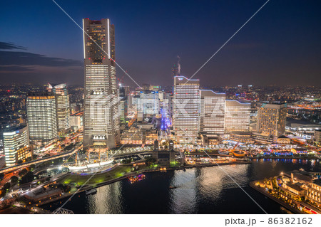 《神奈川県》横浜みなとみらい・オフィス全館ライトアップ夜景 《神奈川県》横浜みなとみらい・オフィス全館ライトアップ夜景 86382162
