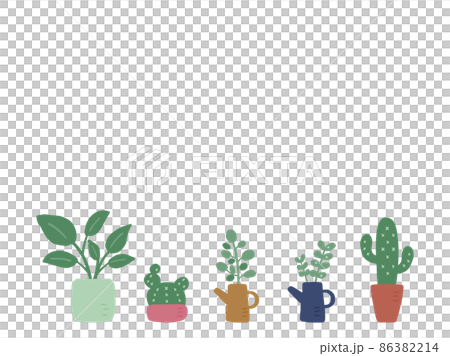 Cute botanical foliage plant set / hand-drawn illustration 86382214