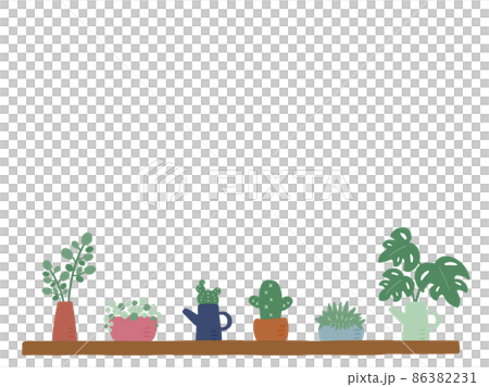 Cute botanical foliage plant set / hand-drawn illustration 86382231