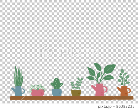 Cute botanical foliage plant set / hand-drawn illustration 86382233