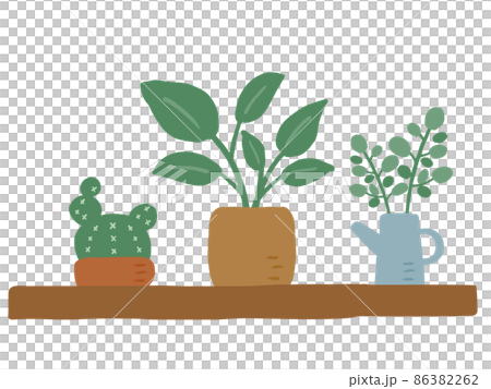Cute botanical foliage plant set / hand-drawn illustration 86382262