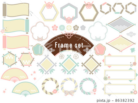 春の和風フレームセット 86382392
