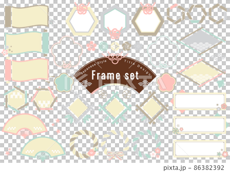 春の和風フレームセット 86382392