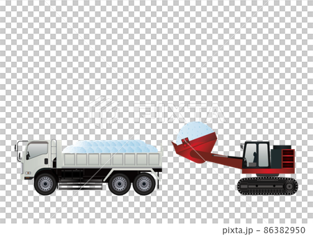 ダンプカーと除雪車 86382950
