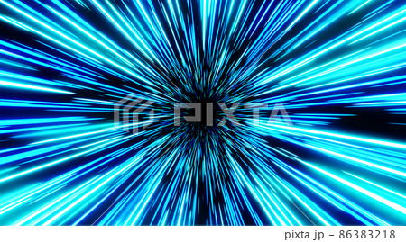 放射状の光。輝き。インターネットや通信のイメージ。ワープ。スピード感。 86383218