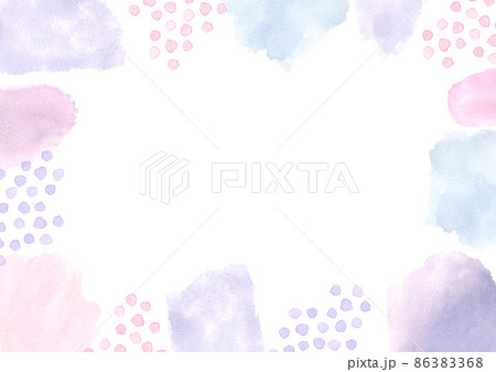 淡い紫色の水彩テクスチャのフレーム 86383368