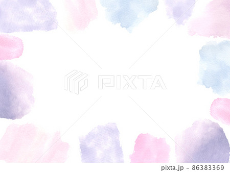 淡い紫色の水彩テクスチャのフレーム 86383369