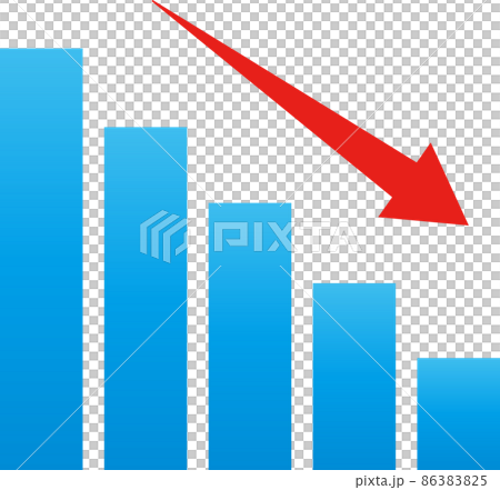 Bar graph Down sales graph Arrow Bar graph Down sales graph Arrow 86383825