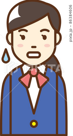 制服を着た女性が唖然とするイラスト 制服を着た女性が唖然とするイラスト 86384606