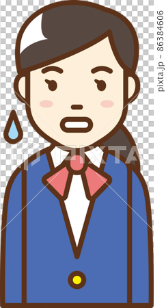 一個穿著制服的震驚女人的插圖 一個穿著制服的震驚女人的插圖 86384606